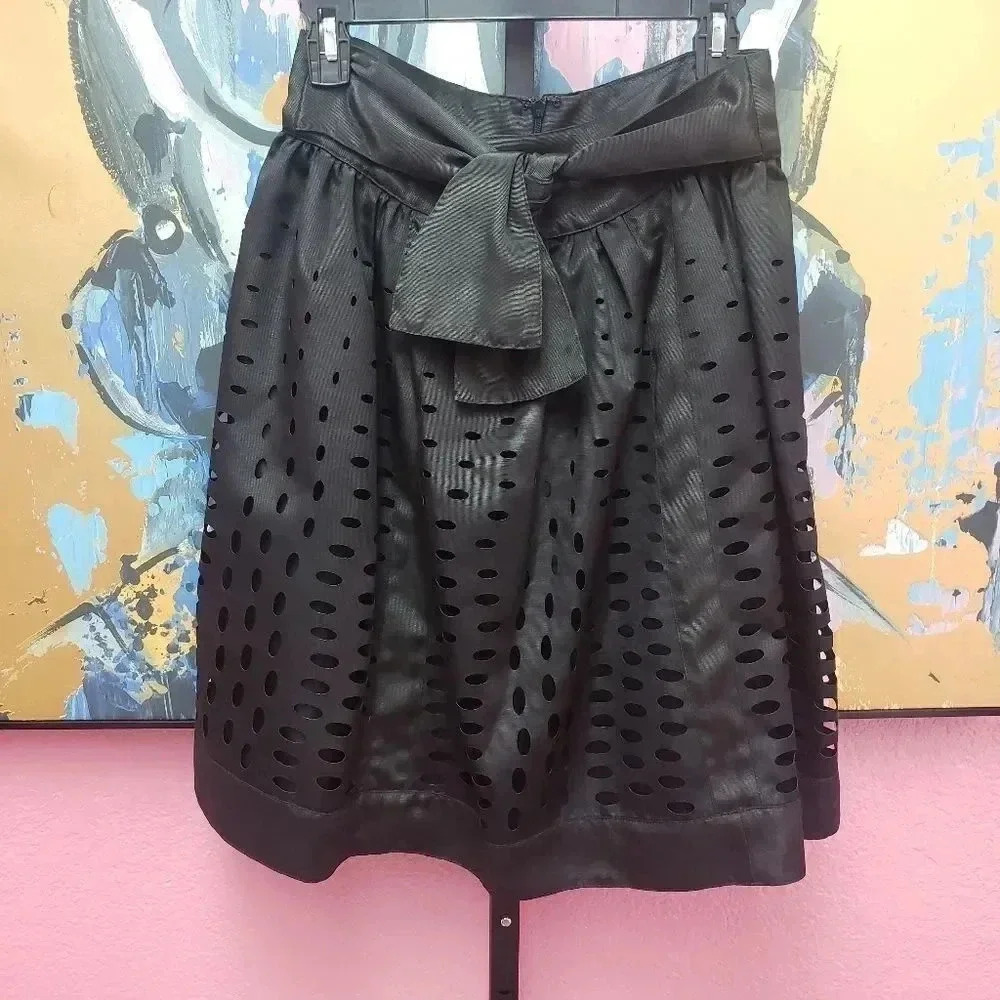W by Worth Black Laser Cut Evening Skirt